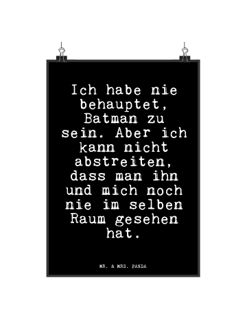 Mr. & Mrs. Panda Poster Ich habe nie behauptet,... mit Spruch in Schwarz
