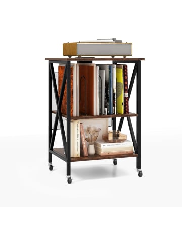 COSTWAY Plattenspielerständer 52 x 45 x 75 cm in Braun