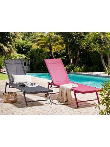 Beliani Gartenliege PORTOFINO in Schwarz - (W) 198 x (H) 32 x (L) 65 cm