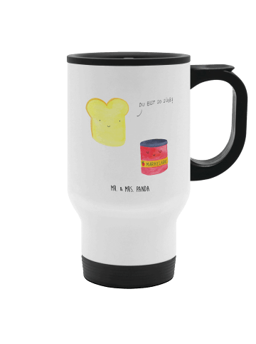 Mr. & Mrs. Panda Thermobecher Toast Marmelade ohne Spruch in Weiß