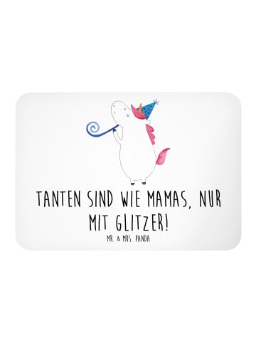 Mr. & Mrs. Panda Kühlschrankmagnet Glitzernde Tante mit Spruch in Weiß