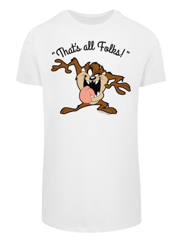 F4NT4STIC Long Cut T-Shirt Looney Tunes Taz That's All Folks in weiß