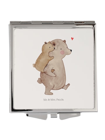 Mr. & Mrs. Panda Kosmetikspiegel Papa Bär ohne Spruch in Weiß
