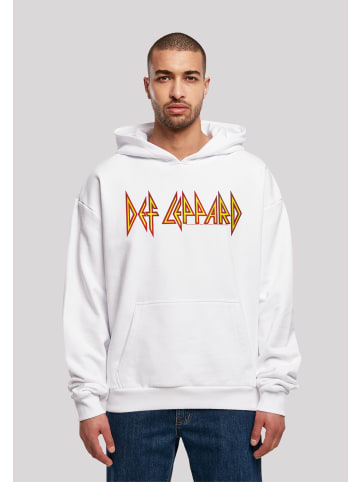 F4NT4STIC Ultra Heavy Hoodie Def Leppard Shatter Logo in weiß