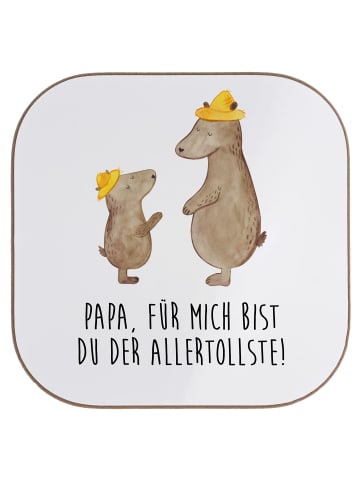 Mr. & Mrs. Panda Untersetzer Bären mit Hut mit Spruch in Weiß