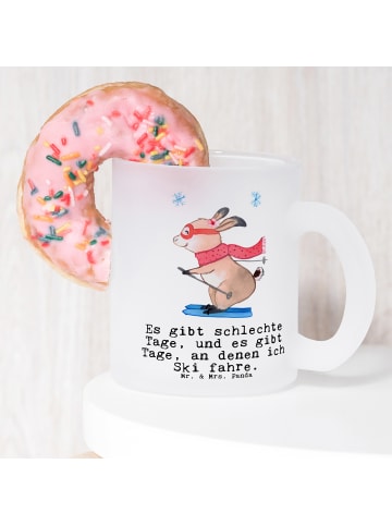 Mr. & Mrs. Panda Tee Tasse Hase Skifahren mit Spruch in Transparent
