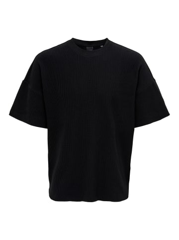 Only&Sons Weites Rundhals T-Shirt Kurzarm Basic Shirt ONSBERKELEY in Schwarz