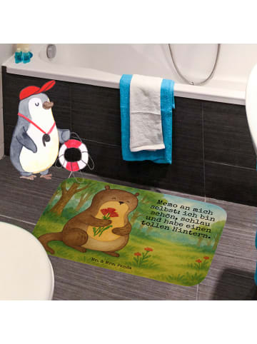 Mr. & Mrs. Panda Badvorleger Otter Blumenstrauß Design mit Spruch in Weiß