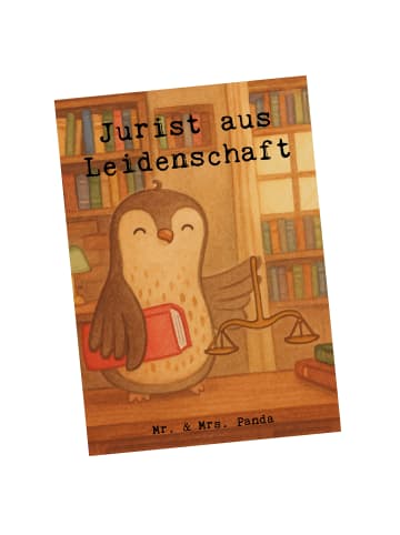 Mr. & Mrs. Panda Postkarte Jurist Leidenschaft Design mit Spruch in Weiß