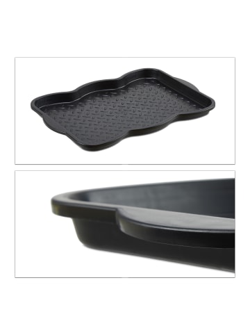 relaxdays 2x Schuhabtropfschale in Schwarz - (B)50 x (H)3 x (T)38 cm