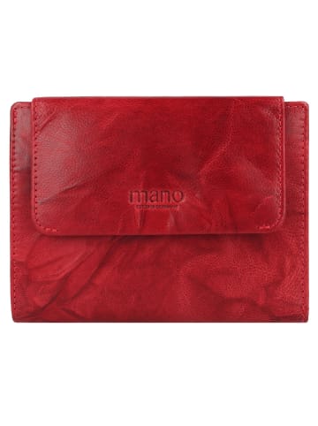 mano Donna Aurona Geldbörse RFID Leder 14 cm in rot