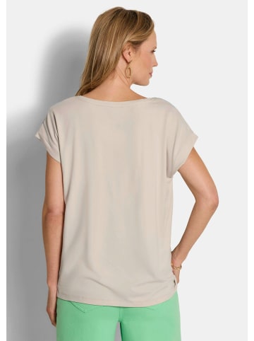 GOLDNER Blusenshirt Druckshirt mit Folienprint in grün / gemustert