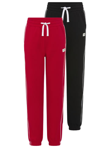 H.I.S. Sweathose in rot + schwarz
