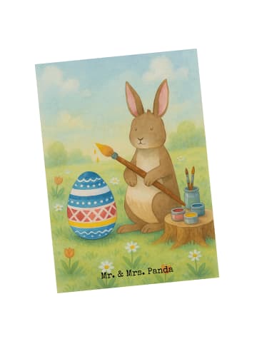 Mr. & Mrs. Panda Grußkarte Hase Eier Malen Design ohne Spruch in Weiß