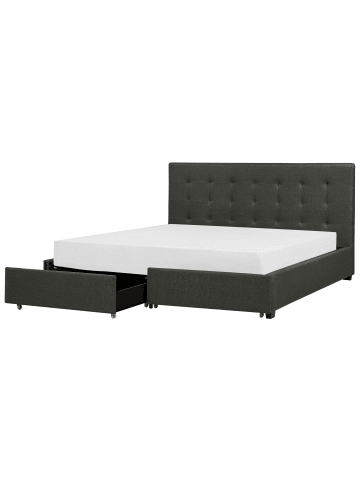 Beliani Doppelbett LA ROCHELLE in Grau/Schwarz - (W) 193 x (H) 109 x (L) 213 cm