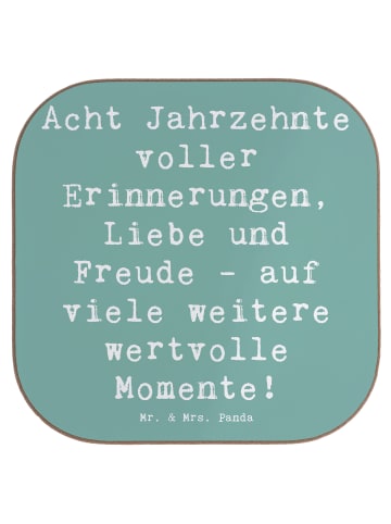 Mr. & Mrs. Panda Tischschoner Spruch 80. Geburtstag Erinnerungen... in Meeresbrise