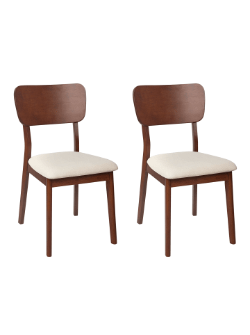 Beliani 2er-Set Esszimmerstuhl MINIER in Braun/Beige