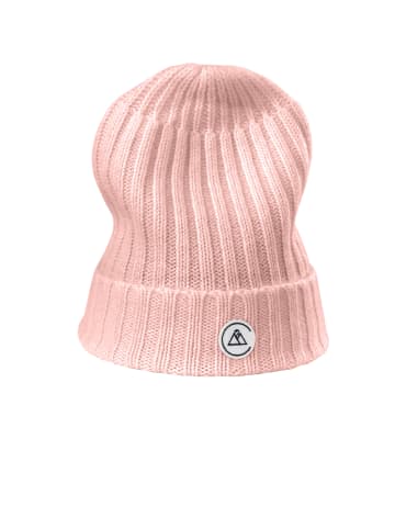 CASH-MERE.CH Bio Rib Mütze in Blass Rosa