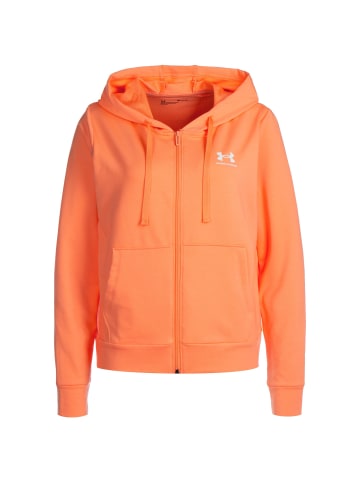 Under Armour Trainingsjacke Rival Terry Full Zip in orange / weiß