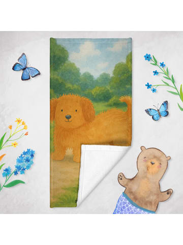 Mr. & Mrs. Panda Handtuch Hund Flauschig Design ohne Spruch in Weiß