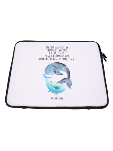 Mr. & Mrs. Panda Notebook Tasche Walfisch Thunfisch mit Spruch in Weiß