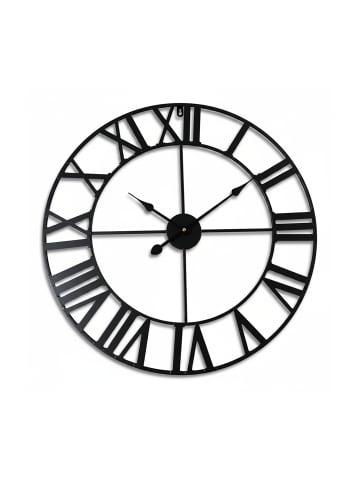 relaxdays Wanduhr in Schwarz - Ø 60 cm