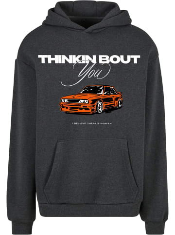 Mister Tee Mister Tee Thinking Bout You Car Print Fluffy Hoody in charcoal