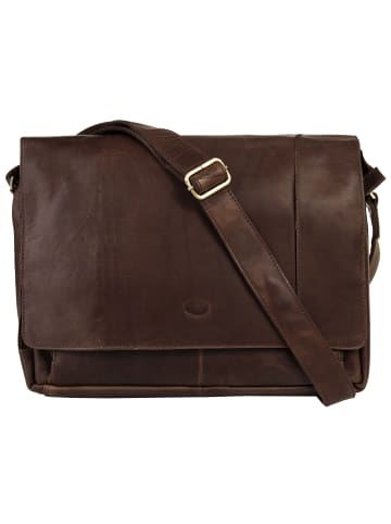 piké Messenger-Bag echt Leder in braun