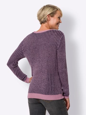 Sieh an! Langarm-Pullover in marine-altrosa