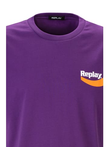 Replay T-shirt Piece Dyed Heavy Cotton Jersey in violett