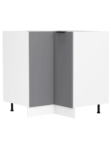 VCM  Eckschrank Küchenschrank Unterschrank Küche Fasola in Weiß / Anthrazit