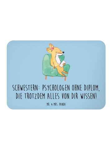 Mr. & Mrs. Panda Whiteboardmagnet Schwestern Psychologen mit Spruch in Blau Pastell