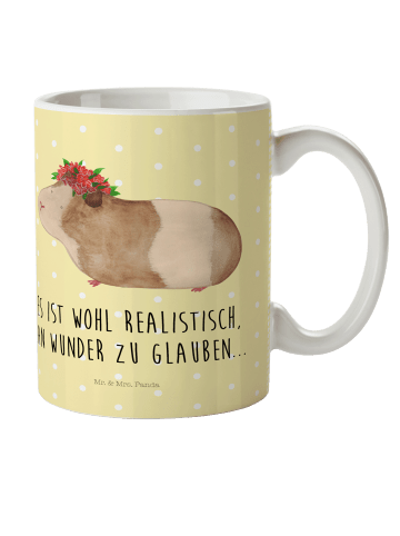 Mr. & Mrs. Panda Kindertasse Meerschweinchen Weisheit mit Spruch in Gelb Pastell