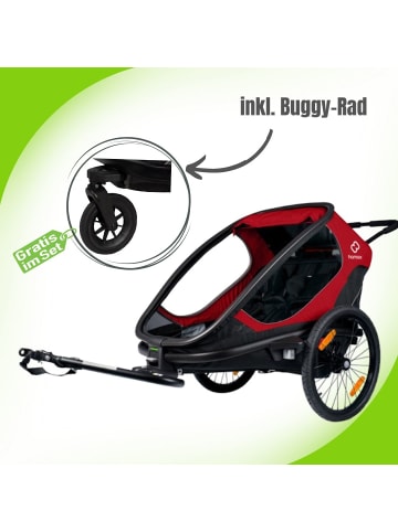 Hamax Hamax Outback Fahrradanhänger für 2 Kinder - Farbe: Rot / Schwarz