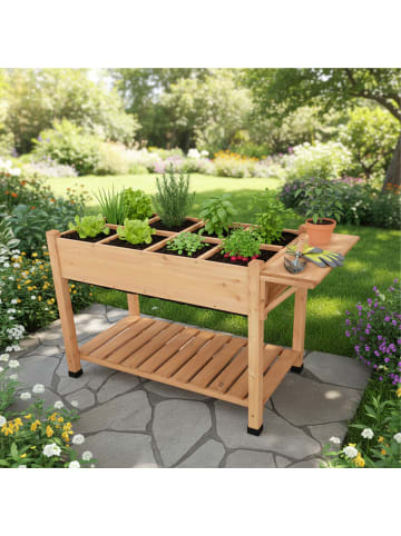 relaxdays Hochbeet in Orange - (B)128 x (H)81 x (T)56 cm