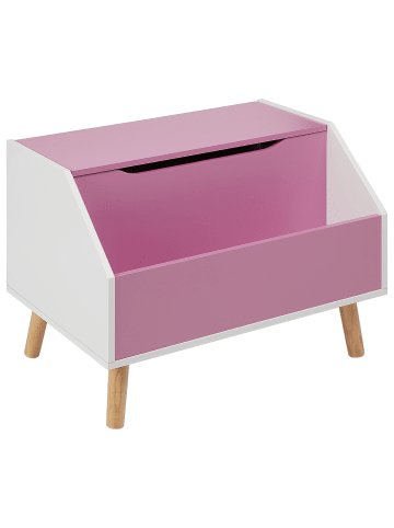 Beliani Sideboard CASPER in Rosa/Weiß/Braun - (W) 60 x (H) 43 x (L) 41 cm