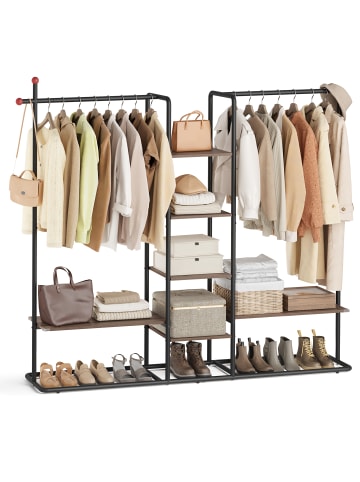 SONGMICS HOME Kleiderständer Zina in Beige-Schwarz - (B)163.6 x (H)175.3 x (T)33.8 cm