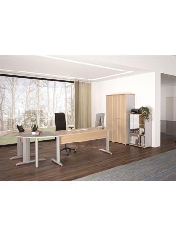 CALICOSY Kleiderschrank mit Türen JAZZ in Helles Holz - (W) 80 x (H) 183 x (L) 80 cm
