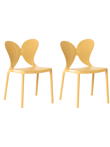 Beliani 2er-Set Esszimmerstuhl LARISSA in Gelb