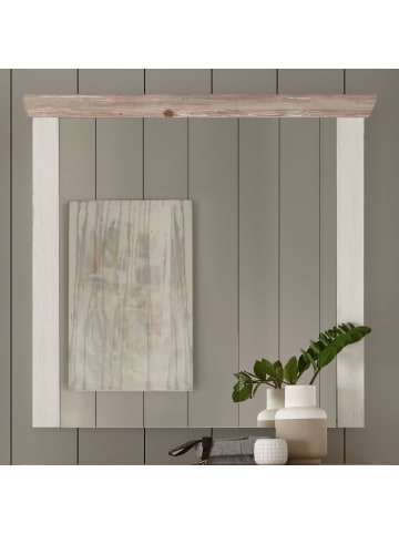 Furn.Design Garderobenspiegel Pinie weiß, Oslo Pinie Landhaus, Spiegel, 107 x 110 cm