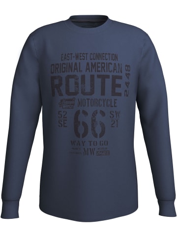 Man's World Rundhalsshirt in rauchblau