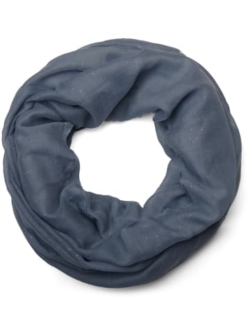 styleBREAKER Loop Schal mit Glitzer in Grau-Blau