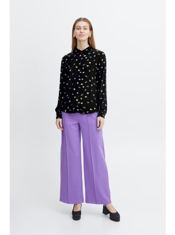 ICHI IHElima regular fit in Black Flower 1