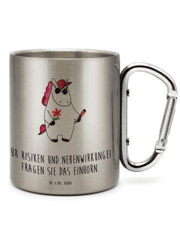 Mr. & Mrs. Panda Metallbecher Einhorn Woodstock mit Spruch in Silber