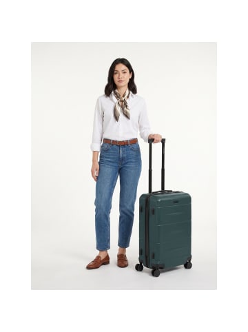 Police London 4 Rollen Trolley 64 cm mit Dehnfalte petrol