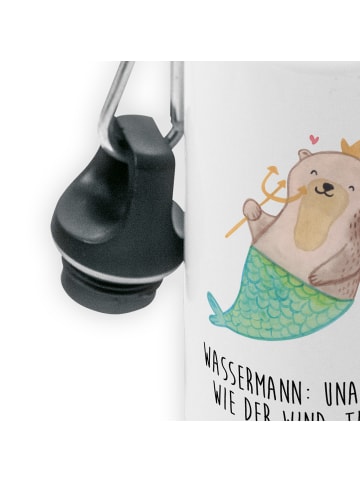 Mr. & Mrs. Panda Kindertrinkflasche Wassermann Astrologie mit Sp... in Weiß