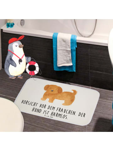 Mr. & Mrs. Panda Badematte Hund Flauschig mit Spruch in Weiß