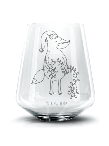 Mr. & Mrs. Panda Blümchentail Glas Fuchs Weihnachten ohne Spruch in Transparent