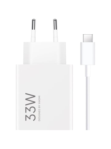 xiaomi 33W USB A Ladegerät mit 3A USB C Kabel Weiß