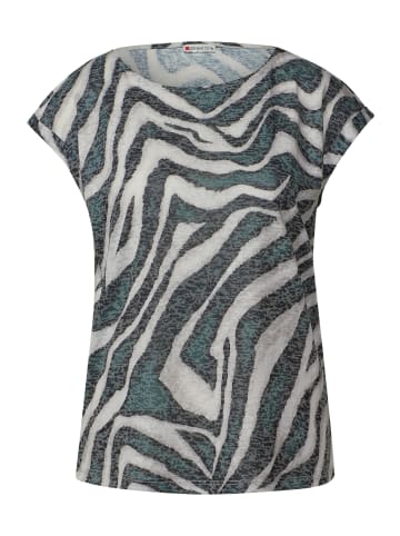 Street One 'Gemustertes Ausbrenner-Shirt' Grün